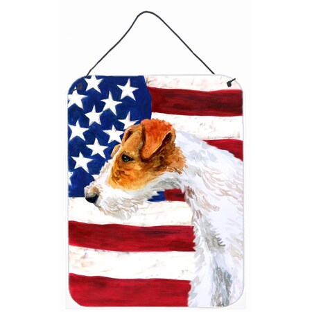Carolines Treasures Fox Terrier Patriotic Wall or Door Hanging Prints BB9650DS1216